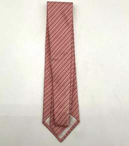 Giorgio Armani Coral Pink Textured Stripe Silk Tie alternative image