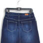Womens Blue Denim Pocket Embroidered Hem Maxi Skirt Size Small image number 4