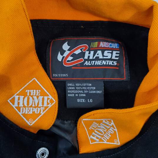 Chase Authentics Nascar Home Depot Button Up Jacket Size L image number 3