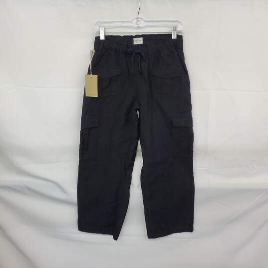 Wilfred Free Black Cotton Elastic Waist Cargo Pant WM Size 2 NWT image number 1