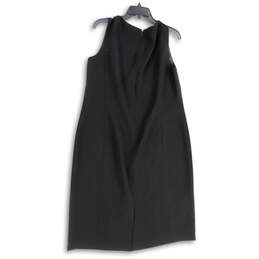 NWT Womens Black Sleeveless Round Neck Back Zip Sheath Dress Size 14W alternative image