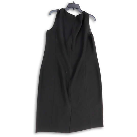 NWT Womens Black Sleeveless Round Neck Back Zip Sheath Dress Size 14W image number 2
