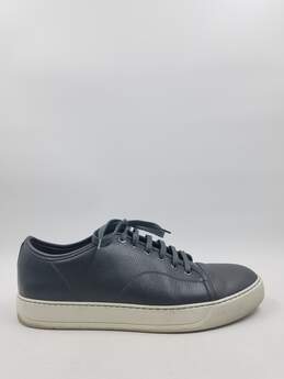 Lanvin Steel Blue Leather Sneakers M 10 COA
