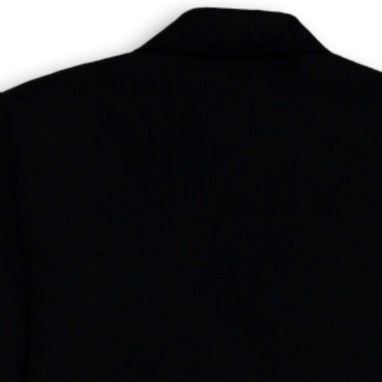 Womens Black Notch Collar Long Sleeve Flap Pockets Two Button Blazer Size 8 image number 4