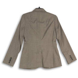 Womens Gray Notch Lapel Long Sleeve Flap Pocket Two Button Blazer Size 4 alternative image