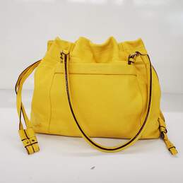 Kate Spade Westbury Drawstring Opus Yellow Leather Satchel Handbag