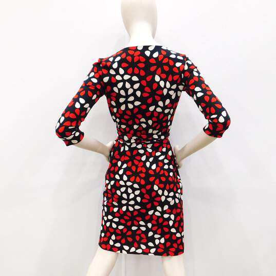 Diane von Furstenberg B&W & Red Wrap Dress image number 5