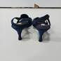 Women's French Navy Satin Nina Heels Size 8 1/2M With Box image number 2