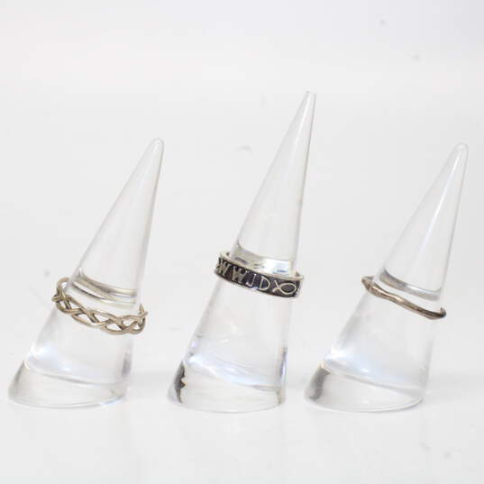Assortment of 3 Sterling Silver Rings Size 6, 6.25, 7.75 - 6.4g image number 3