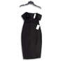 NWT Womens Black Ruffle Strapless Back Zip Short Bodycon Dress Size XS image number 1