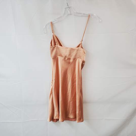 Princess Polly Peach Satin Mini Slip Dress WM Size 0 NWT image number 2
