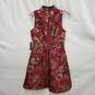 NWT Vince Camuto WM's Jacquard Ruffle Neck Fit & Flare Red & Metallic Gold Dress Size 4 image number 2