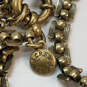 Designer J. Crew Gold-Tone Link Chain Crystal Stone Pendant Necklace image number 3