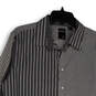 Mens Gray White Striped Long Sleeve Spread Collar Dress Shirt Size L16-16.5 image number 3