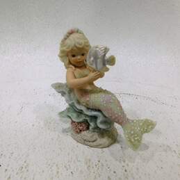 1993 Enesco Seanna Mermaid Figurine Coral Kingdom Porcelain Bisque 533114