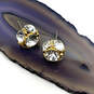Designer Kate Spade Stylish Gold-Tone Crystal Pave Stone Ball Stud Earrings image number 3