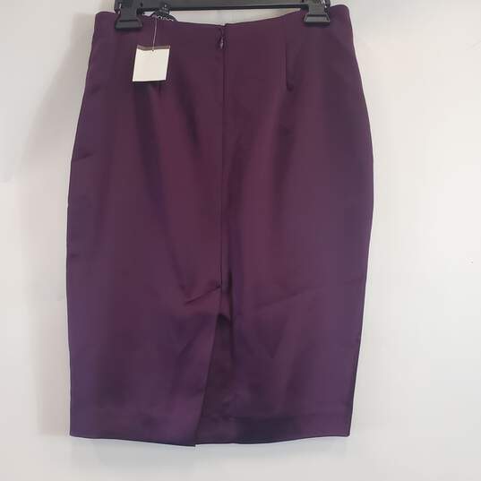 Bebe Women Purple Satin Skirt Sz8 NWT image number 2