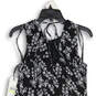 NWT Womens Black Floral Round Neck Knee Length A-Line Dress Size 4 image number 3