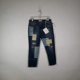 NWT Womens Patchwork 5 Pockets Design Demin Skinny Leg Jeans Size 7