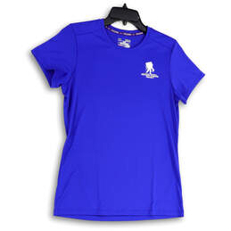 Womens Blue Short Sleeve Crew Neck Freedom Performance T-Shirt Size M