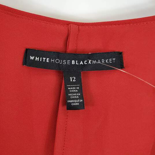 White House Black Market Women Red Shift Dress Sz 12 image number 3