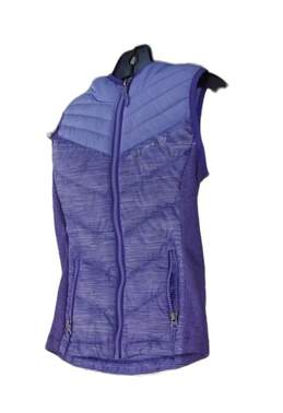 Girls Purple Sleeveless Full Zip Hooded Puffer Vest Jacket Size XS alternative image