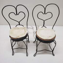 2x Vintage Wire Doll Chairs