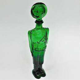 Vintage Italian Green Art Glass Soldier Decanter