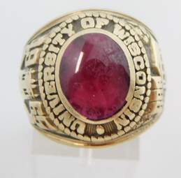 Vintage 10K Gold Ruby Cabochon College Class Ring 15.9g