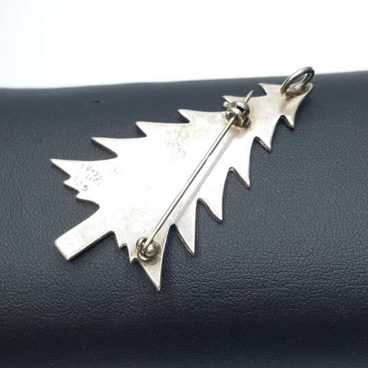 Mexico TV-420 Sterling Silver Detailed Christmas Tree Pendant/Brooch 12.3g image number 3