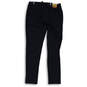 NWT Womens Black Gingham Flat Front Pocket Straight Leg Trouser Pants Sz 14 image number 2