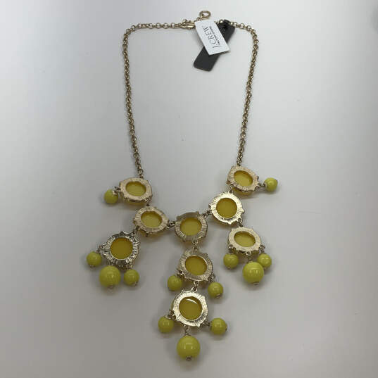 NWT Designer J. Crew Gold-Tone Yellow Faceted Cabochon Statement Necklace image number 3
