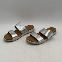 Ugg Womens ZYLE Metallic Silver Open Toe Slip-On Slide Sandals Size 7