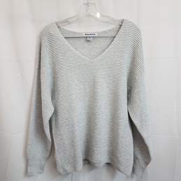 Tommy Bahama light gray metallic knit sweater women's M