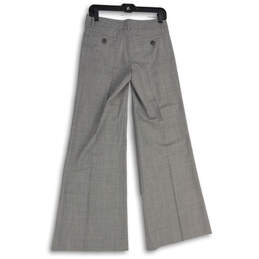 NWT Womens Gray Flat Front Slash Pocket Flared Leg Trouser Pants Size 2 alternative image