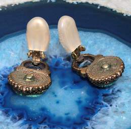 Stephen Dweck Signed Copper Multi-Stone Clip-On Earrings - 19.3g alternative image