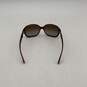 Womens Brown Pink Tortoise Shell Lightweight Round Sunglasses With Case image number 3