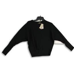 NWT Philosophy Womens Black Crew Neck Dolman Sleeve Pullover Sweater Size S/P