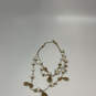 Designer Betsey Johnson Gold-Tone White Pearl Multi Strand Chain Necklace image number 2