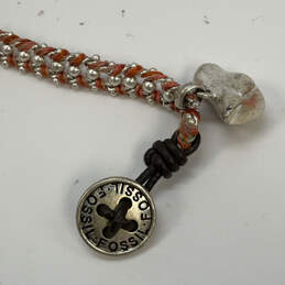 Designer Fossil Silver-Tone Beaded Button Fashionable Charm Bracelet alternative image