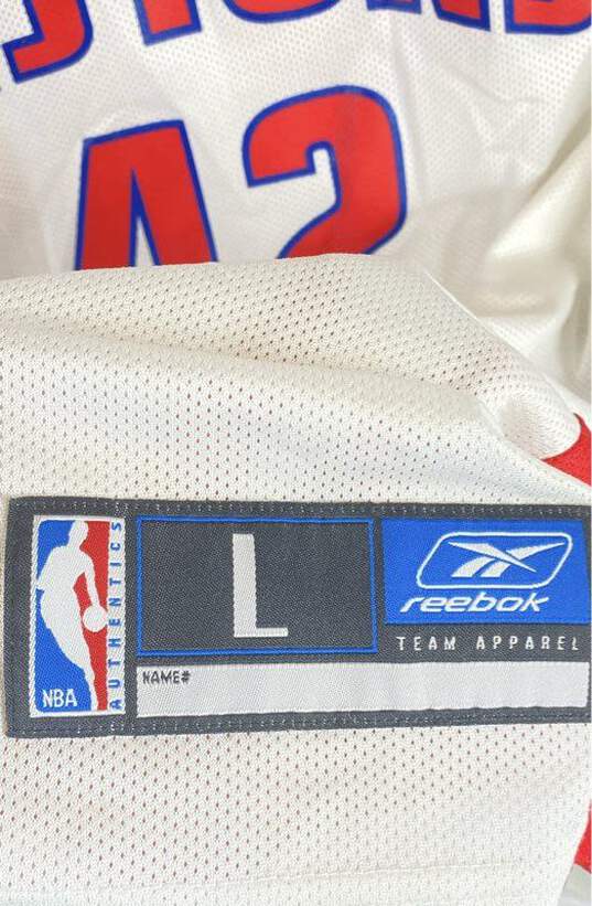 Reebok White Detroit Pistons Jerry Stackhouse # 42 Jersey L image number 4