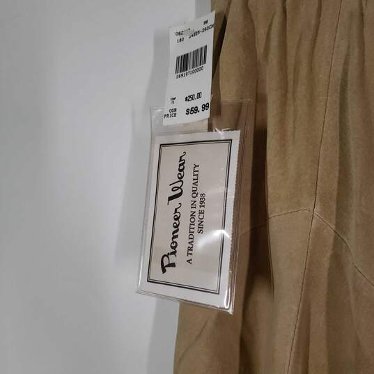 NWT Womens Genuine Leather Pleated Back Zip Long Maxi Skirt Size 12 image number 4