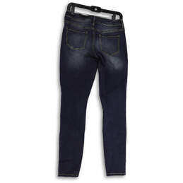 Womens Blue Dark Wash Pockets Stretch Denim Skinny Leg Jeans Size S/R