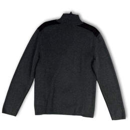 Mens Gray Heather Mock Neck 1/4 Zip Long Sleeve Pullover Sweater Size L alternative image