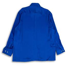 NWT Loris Azzaro Pour Homme Mens Blue Spread Collar Button-Up Shirt Size XL alternative image