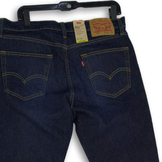 NWT Mens Blue 551 Slim Medium Wash Stretch Straight Leg Jeans Size 34X30 image number 4