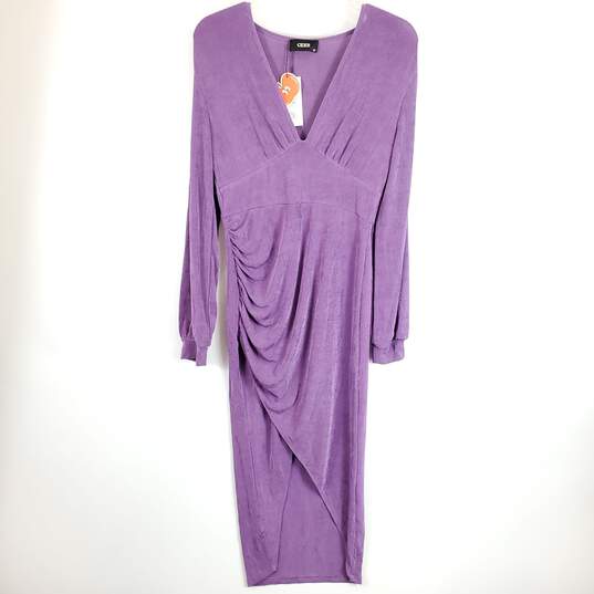 Cider Women Purple Ruche Maxi Dress XL NWT image number 1