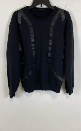 Les Hommes Mens Black Crew Neck Long Sleeve Pullover Sweater Size Small