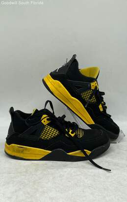 Jordan 4 Kids Sneakers Yellow And Black Size 2.5Y alternative image