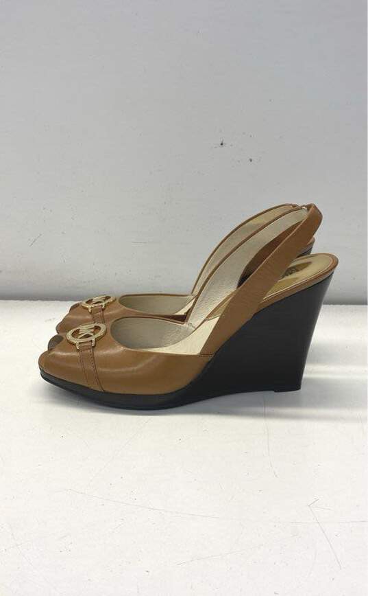 Michael Kors Brown Wedges Heel Women Size 7.5 image number 2